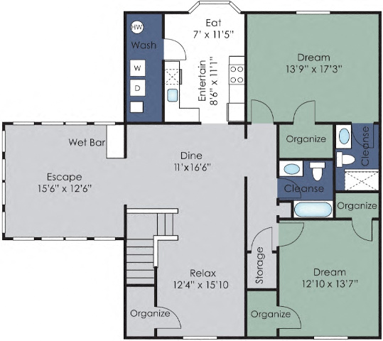 Springfield Floor Plan at Holly Point Apartments